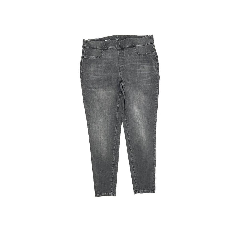 St. John's Bay Jegging Women 14 Gray Pull On High Rise Stretch Denim Jeans
